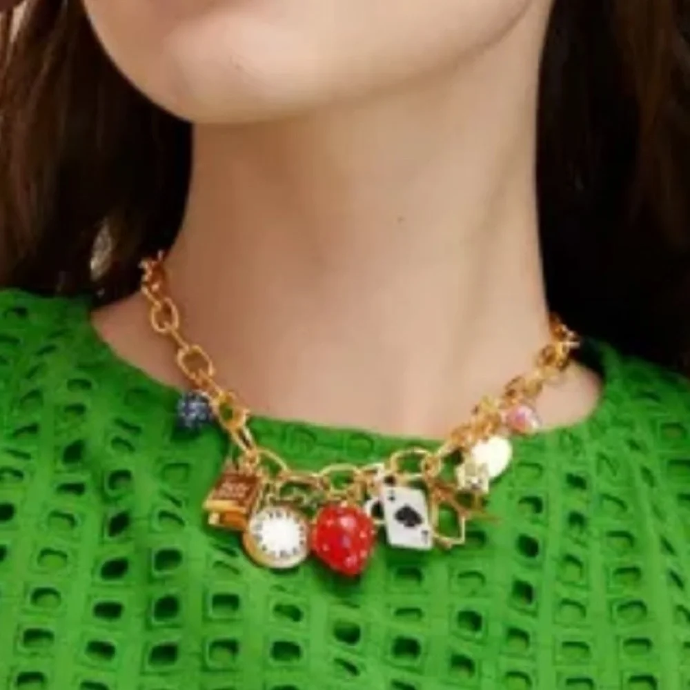 KATE SPADE x Target Charm Necklace Gold NIB - Picture 5 of 8